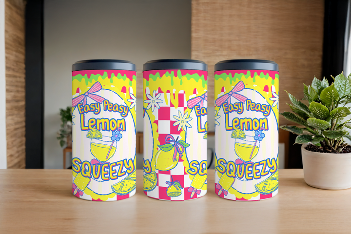 Digital Sublimation Designs - Summer Fiesta Tumbler Wraps — 4 In 1 Can Cooler — Lemon Squeezy