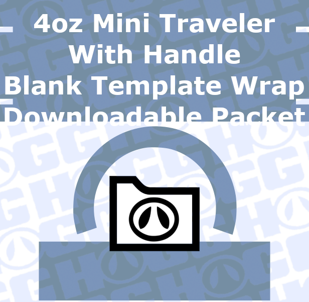 4oz Mini Traveler With Handle Wrap Template | Flat Wrap Design