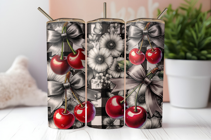 Digital Sublimation Designs - Spring Bloom Collection Tumbler Wraps — 40oz Big Swig — Pink Butterfly Quilt