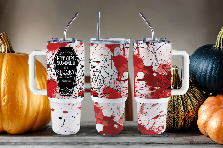 Digital Sublimation Designs - Halloween 2025 Tumblers — 40oz Big Swig — Spooky Girl Season