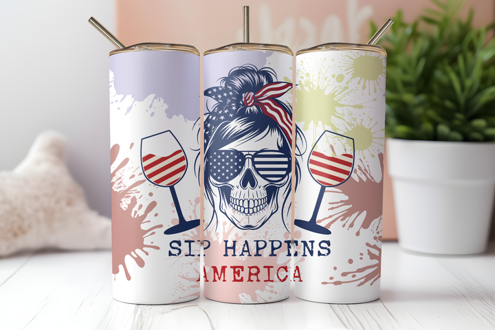 Digital Sublimation Designs - Fourth of July Tumbler Wraps — 40oz Big Swig — Patriotic Pups