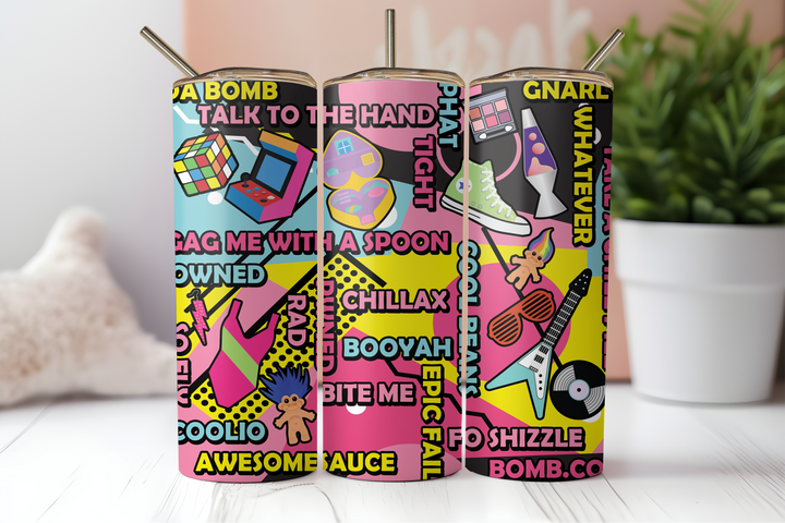 Assorted Ready to Press Sublimation Tumbler Prints (12 Pack) - Retro Remix — 20oz Skinny