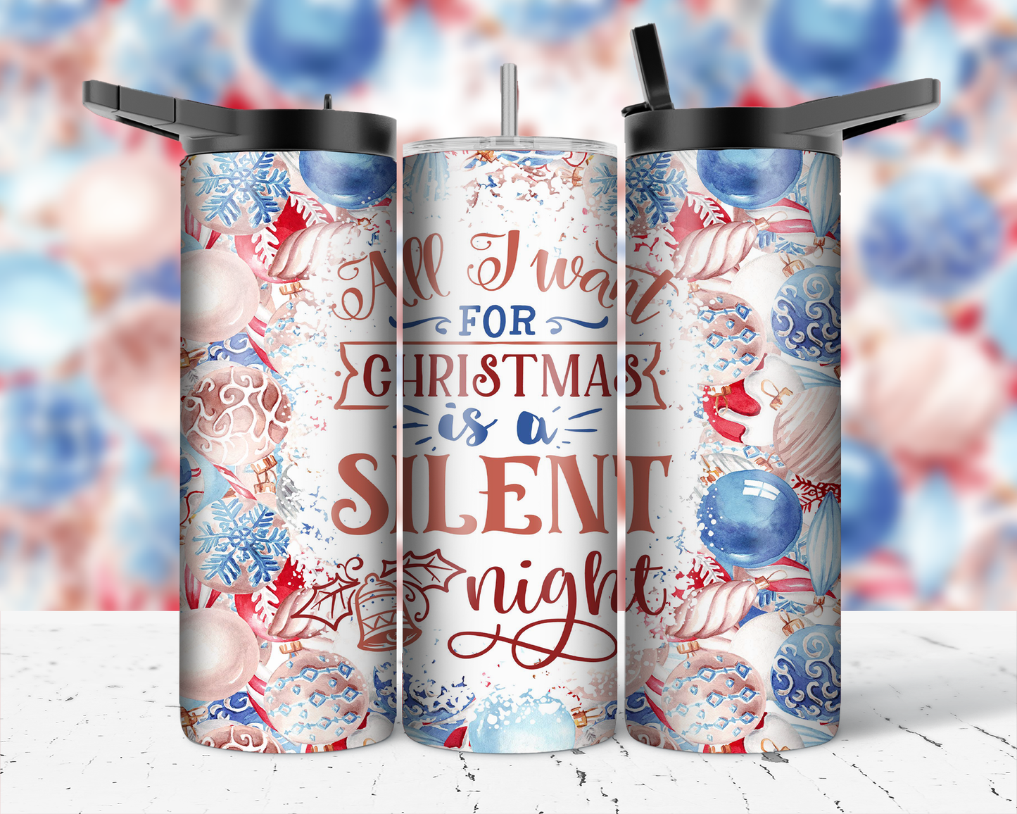 ASSORTED READY TO PRESS SUBLIMATION PRINTS FOR 20oz STRAIGHT SKINNY TUMBLERS (10 PACK) - CHRISTMAS 2