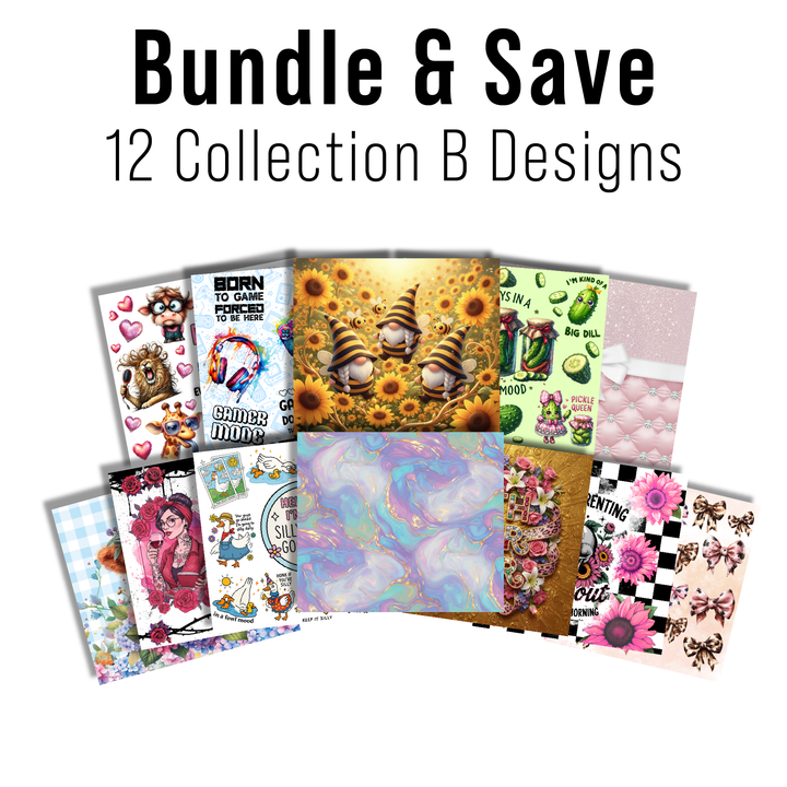Digital Sublimation Designs - Collection B Tumbler Wraps — 40oz Big Swig — Buzzy Gnome