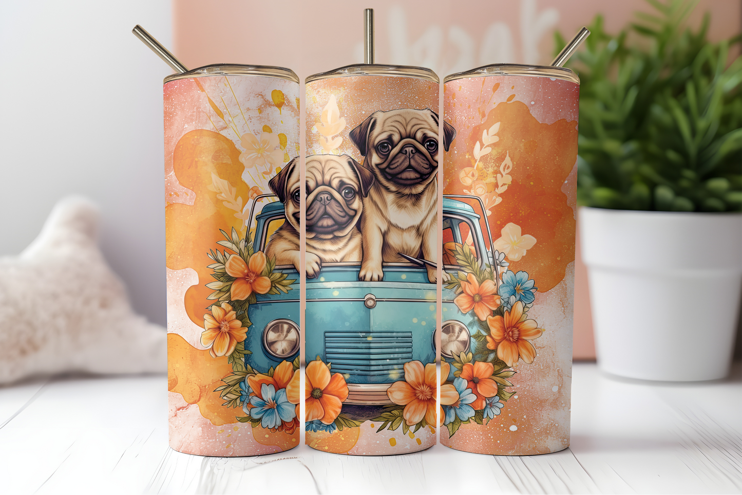 ASSORTED READY TO PRESS SUBLIMATION TUMBLER PRINTS (12 PACK) - PUPPY PALS