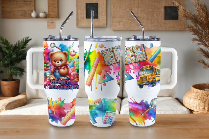 Digital Sublimation Designs - Back to School Teachers — 40oz Big Swig — Beary Best Teacher