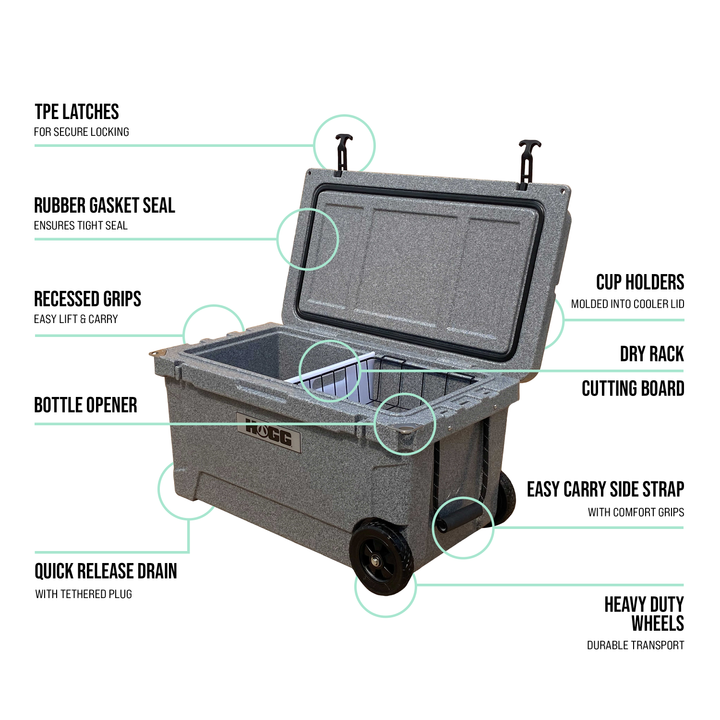 65qt Hogg Coolers — Frosted Gray