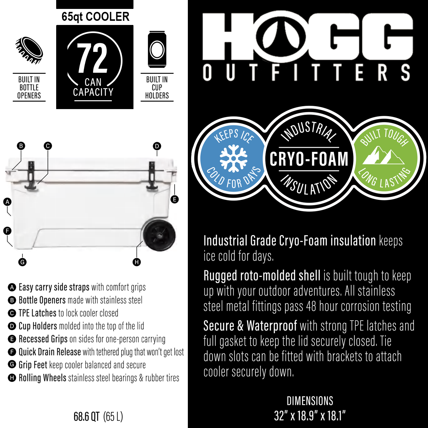 65QT HOGG COOLERS