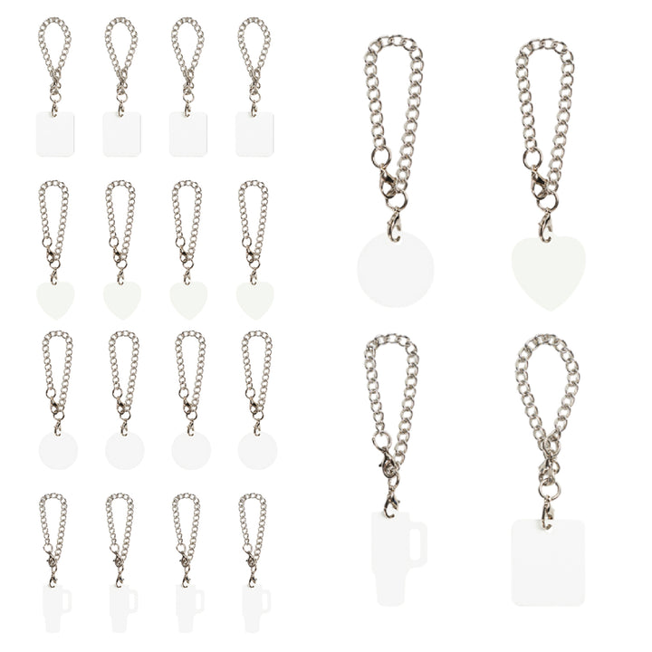 Sublimatable Tumbler Charm Tag - 12 Pack - flat lay | sublimatable accessory blank