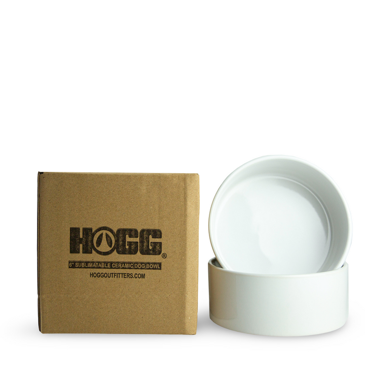 6" Sublimatable Ceramic Dog Bowl Set (2 Units) — White