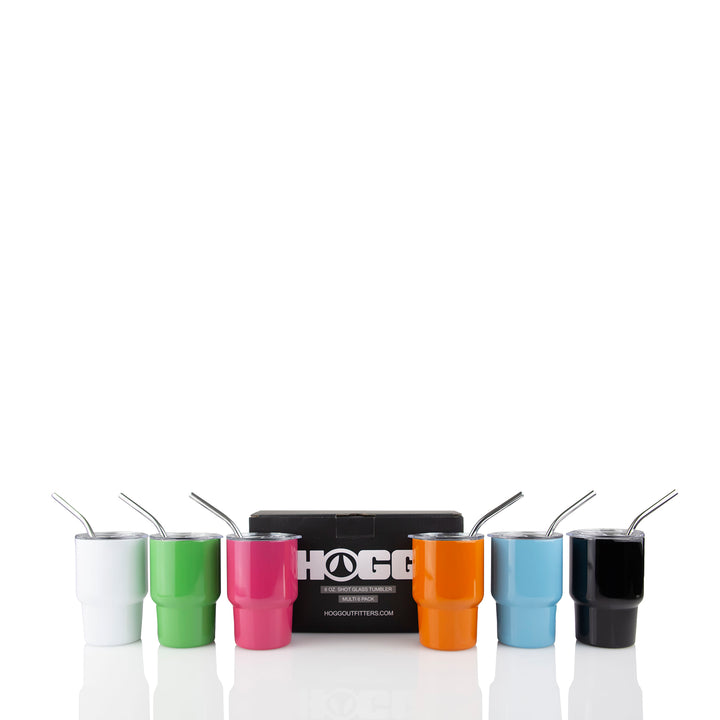 6oz Sublimatable Shot Glass Tumbler - Multi Color - 6 Pack