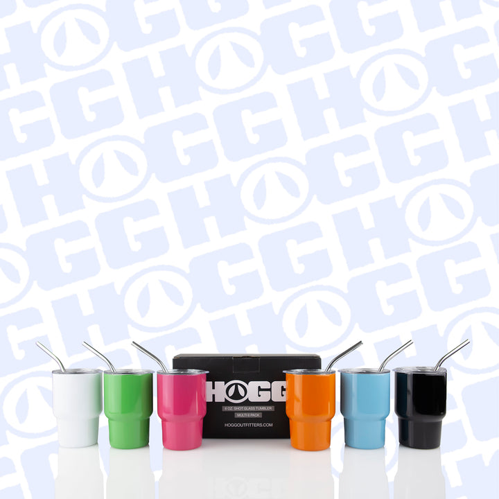 6oz Sublimatable Shot Glass Tumbler - Multi Color - 6 Pack