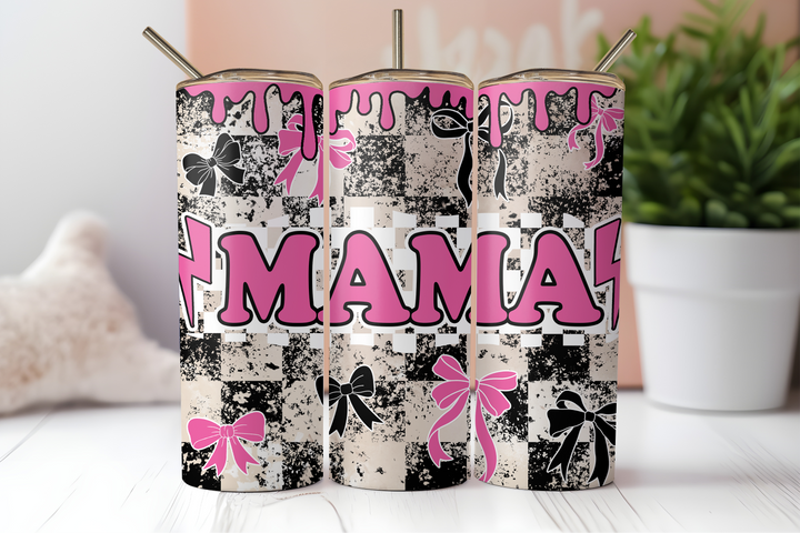 Digital Sublimation Designs - Retro Remix Tumbler Wraps — 20oz Skinny — Retro Punk Mama