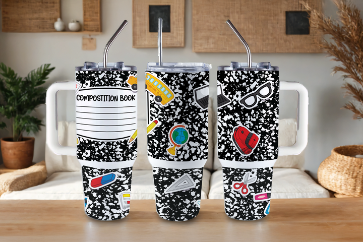 Digital Sublimation Designs - Back to School Teachers — 40oz Big Swig — Back to School Composition