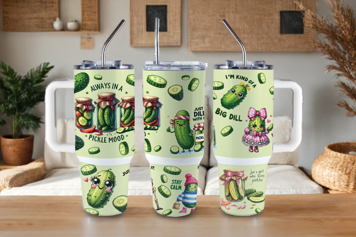 Digital Sublimation Designs - Collection B Tumbler Wraps — 40oz Big Swig — Pickle Mood