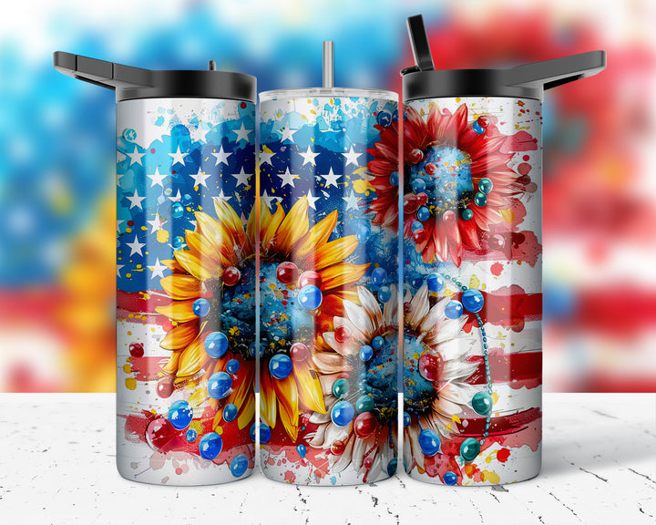 Assorted Ready to Press Sublimation Prints for 20oz Straight Skinny Tumblers (10 Pack) - Patriotic 2