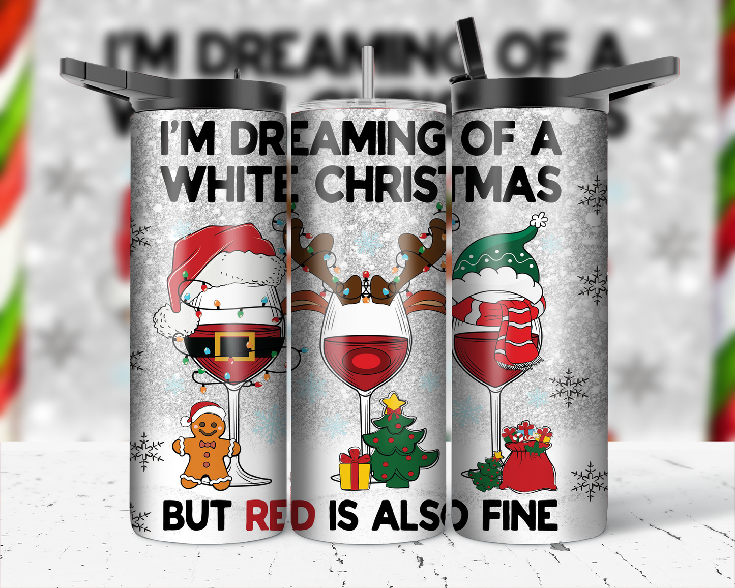 ASSORTED READY TO PRESS SUBLIMATION PRINTS FOR 20oz STRAIGHT SKINNY TUMBLERS (10 PACK) - CHRISTMAS 2