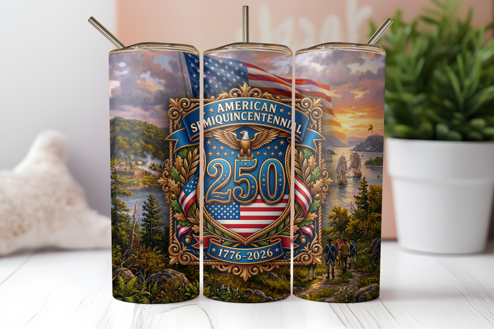 Digital Sublimation Designs - America 250 Tumbler Wraps — 40oz Big Swig — Semiquincentennial Emblem