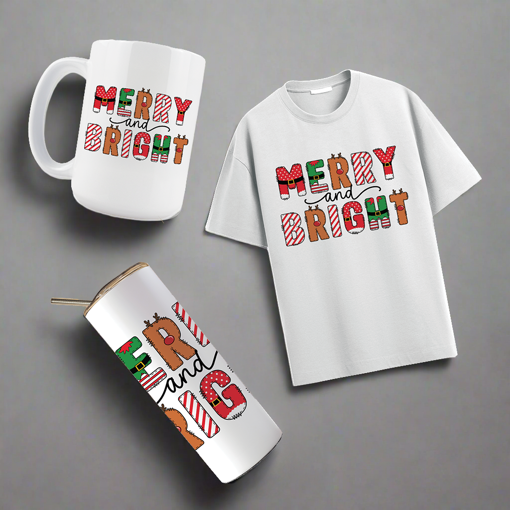 MULTI PRODUCT USE - DIGITAL SUBLIMATION DESIGNS - MERRY CHRISTMAS