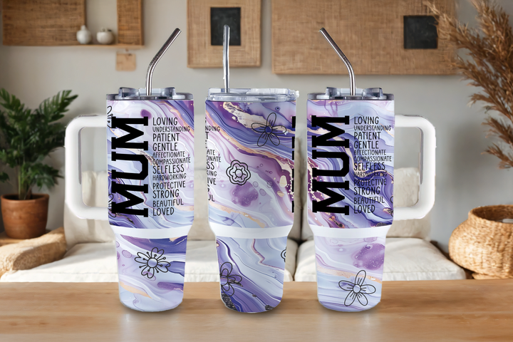 Digital Sublimation Designs - Mom Vibes Collection Tumbler Wraps — 40oz Big Swig — Mum Adjectives
