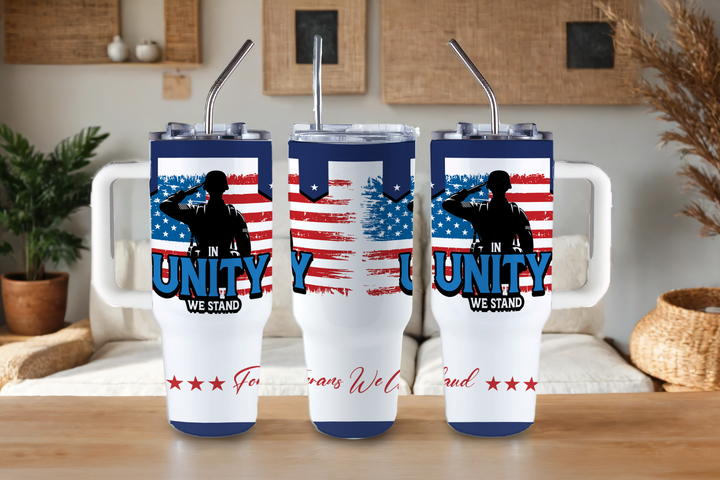 Digital Sublimation Designs - Veteran's Day Tumbler Wraps — 40oz Big Swig — In Unity We Stand