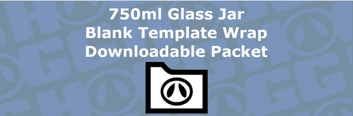 750ml Glass Jar Wrap Template | Flat Wrap Design