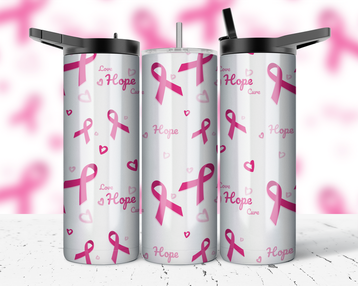 Assorted Ready to Press Sublimation Prints for 20oz Straight Skinny Tumblers (10 Pack) - Breast Cancer Awareness 2