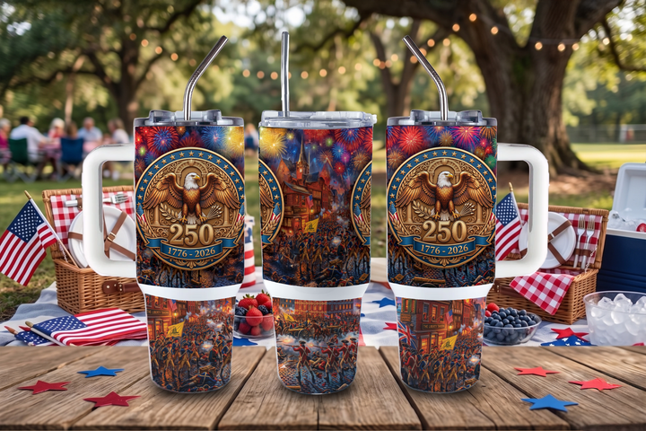 Digital Sublimation Designs - America 250 Tumbler Wraps — 40oz Big Swig — 250 Emblem