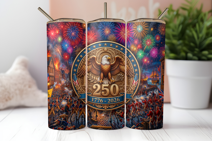 Digital Sublimation Designs - America 250 Tumbler Wraps — 40oz Big Swig — 250 Emblem
