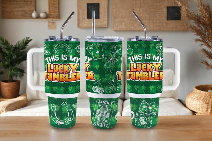 Digital Sublimation Designs - St. Patricks Day Collection Tumbler Wraps — 40oz Big Swig — This is My Lucky Tumbler