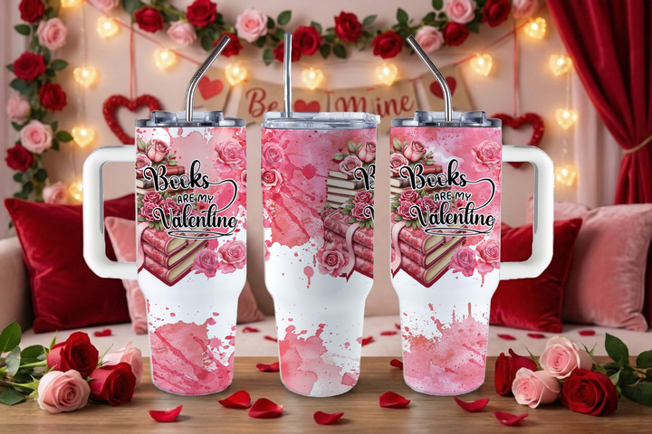 Digital Sublimation Designs - Xoxo Collection Tumbler Wraps — 40oz Big Swig — Books Are My Valentine