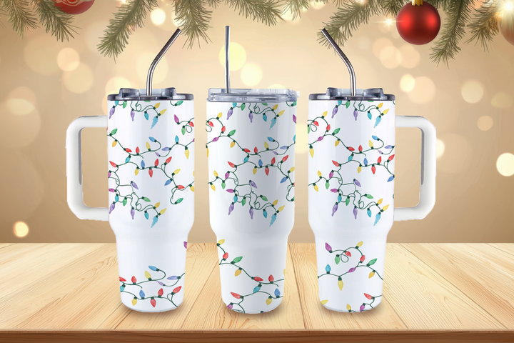 Digital Sublimation Designs - Holiday 2025 Tumbler Wraps — 40oz Big Swig — Shimmering Lights