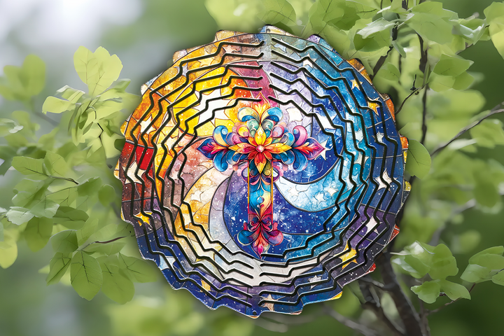 Digital Sublimation Designs - Wind Spinner Wraps — Sublimatable Windspinner — Crystalline Cross
