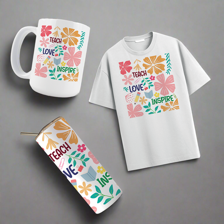 Multi Product Use - Digital Sublimation Designs - Back to School Teachers — Boho Flowers