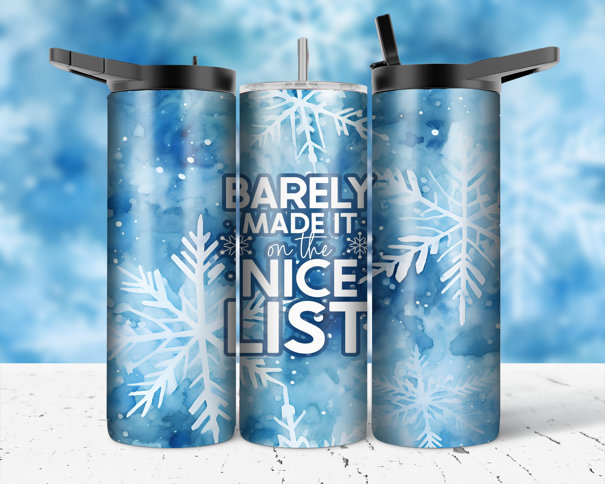 ASSORTED READY TO PRESS SUBLIMATION PRINTS FOR 20oz STRAIGHT SKINNY TUMBLERS (10 PACK) - CHRISTMAS 2