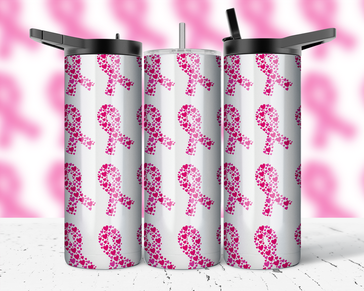Assorted Ready to Press Sublimation Prints for 20oz Straight Skinny Tumblers (10 Pack) - Breast Cancer Awareness 2