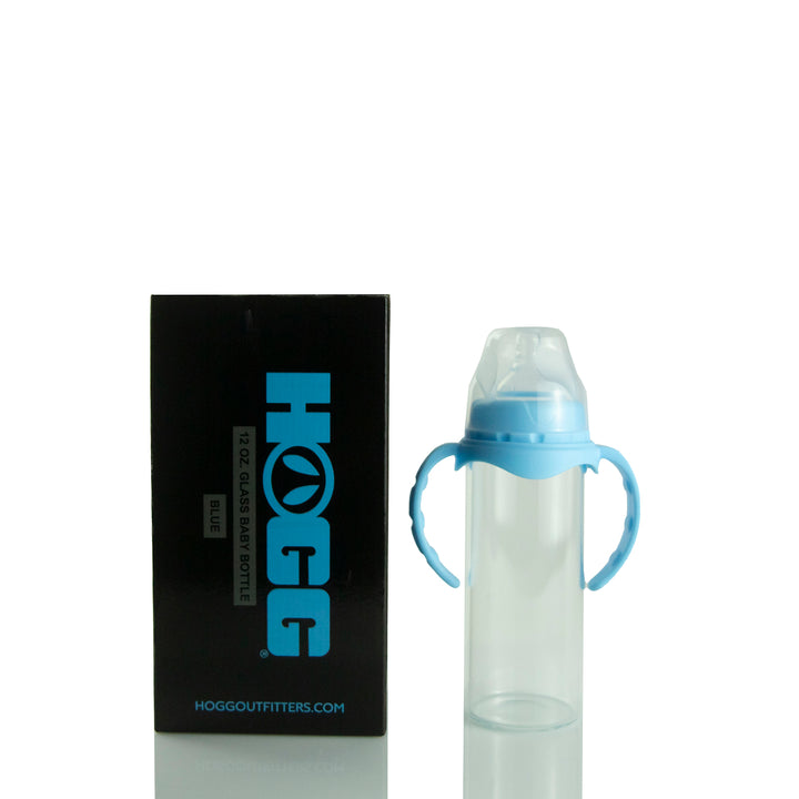 12oz Sublimation Blank Glass Baby Bottle Case (25 Units) - Blue