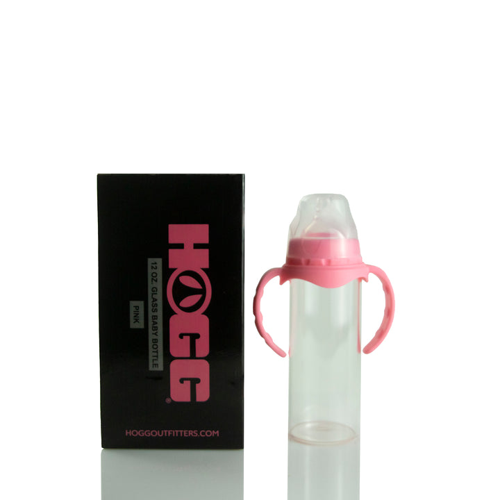 12oz Sublimation Blank Glass Baby Bottle Case (25 Units) - Pink