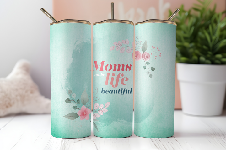 Assorted Ready to Press Sublimation Prints for 20oz Straight Skinny Tumblers (10 Pack) - Mom