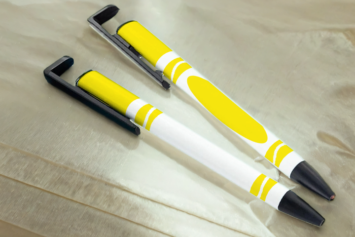 Digital Sublimation Designs - School Pen Wraps — Sublimatable Pen — Kiddy Markers (Yellow)
