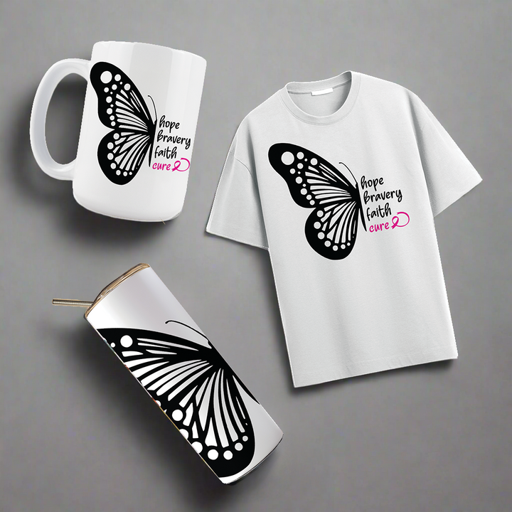 Multi Product Use - Digital Sublimation Designs - Breast Cancer Awareness — Hope Butterfly