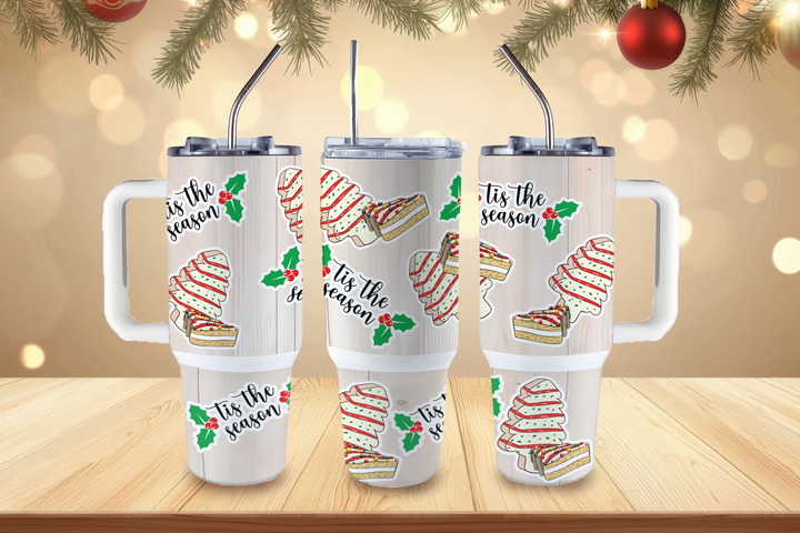 Digital Sublimation Designs - Holiday 2025 Tumbler Wraps — 40oz Big Swig — Tree Cake Season