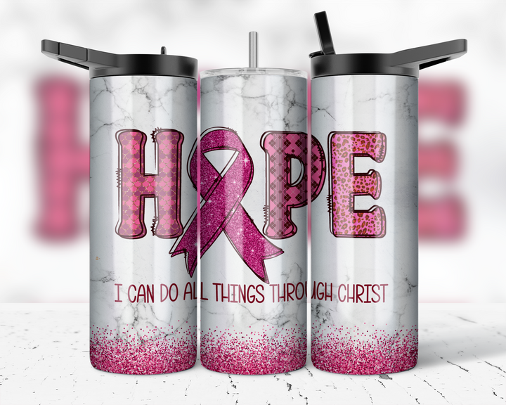 Assorted Ready to Press Sublimation Prints for 20oz Straight Skinny Tumblers (10 Pack) - Breast Cancer Awareness