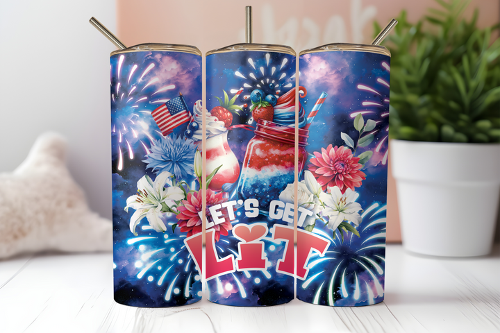 Digital Sublimation Designs - Fourth of July Tumbler Wraps — 40oz Big Swig — Ice Cream Sparkle