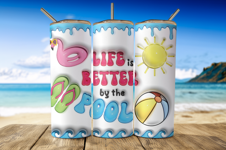 Digital Sublimation Designs - Summer Tumbler Wraps — 40oz Big Swig — Zentangle Dolphin
