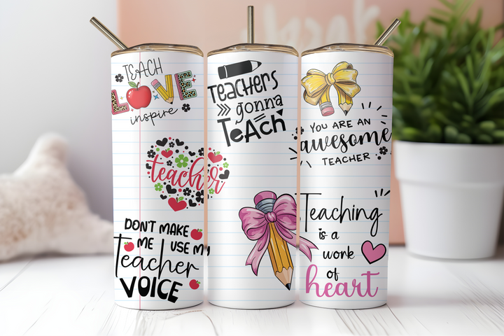Digital Sublimation Designs - Back to School Teachers — 40oz Big Swig — Affirmations Sticky Note