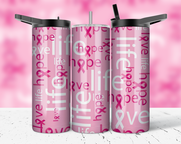 Assorted Ready to Press Sublimation Prints for 20oz Straight Skinny Tumblers (10 Pack) - Breast Cancer Awareness 2