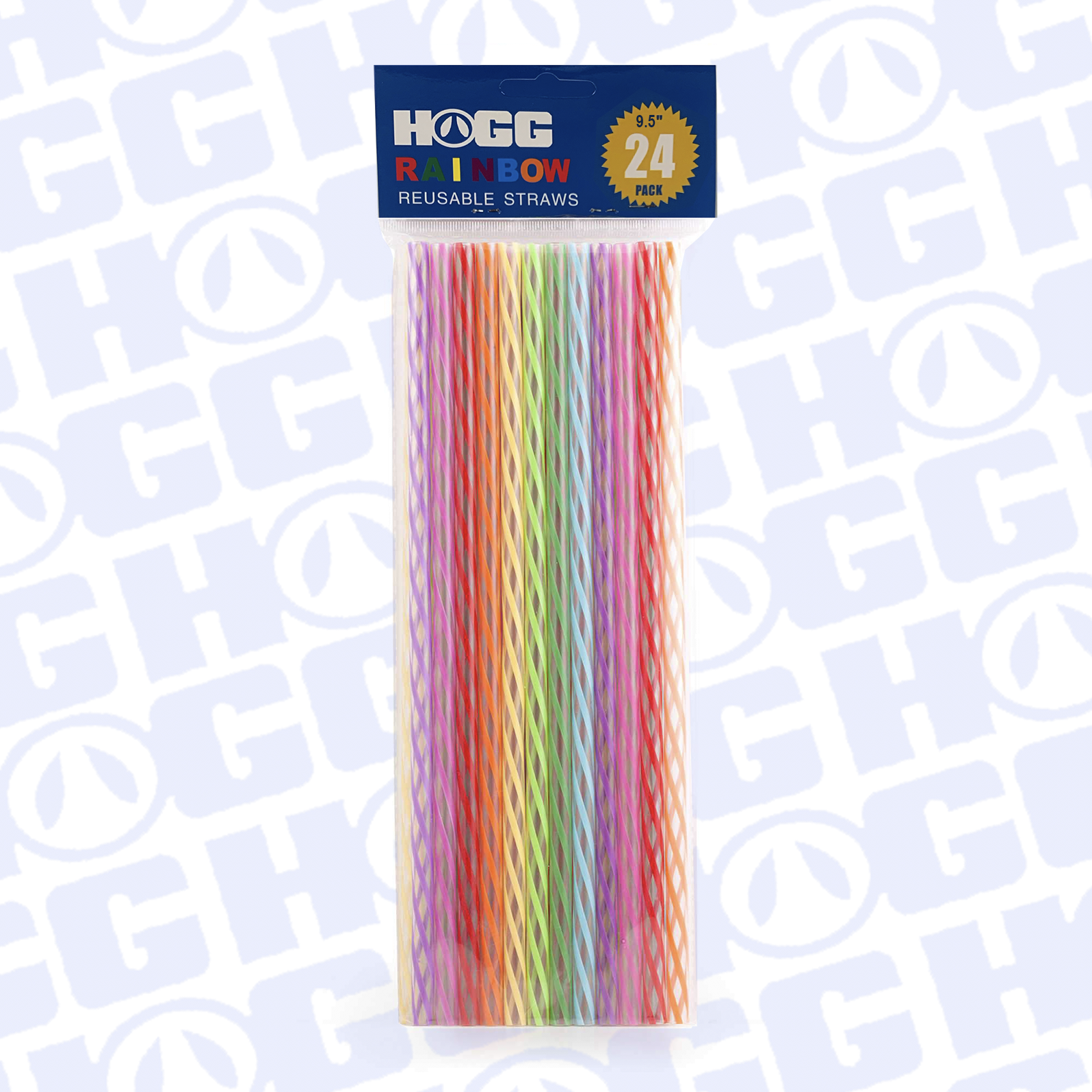 HOGG RAINBOW REUSABLE STRAWS 24 PACK