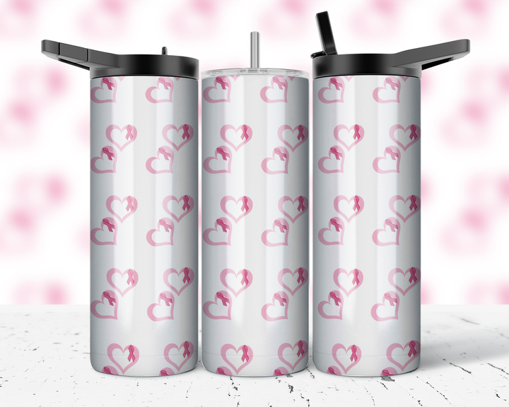 Assorted Ready to Press Sublimation Prints for 20oz Straight Skinny Tumblers (10 Pack) - Breast Cancer Awareness 2