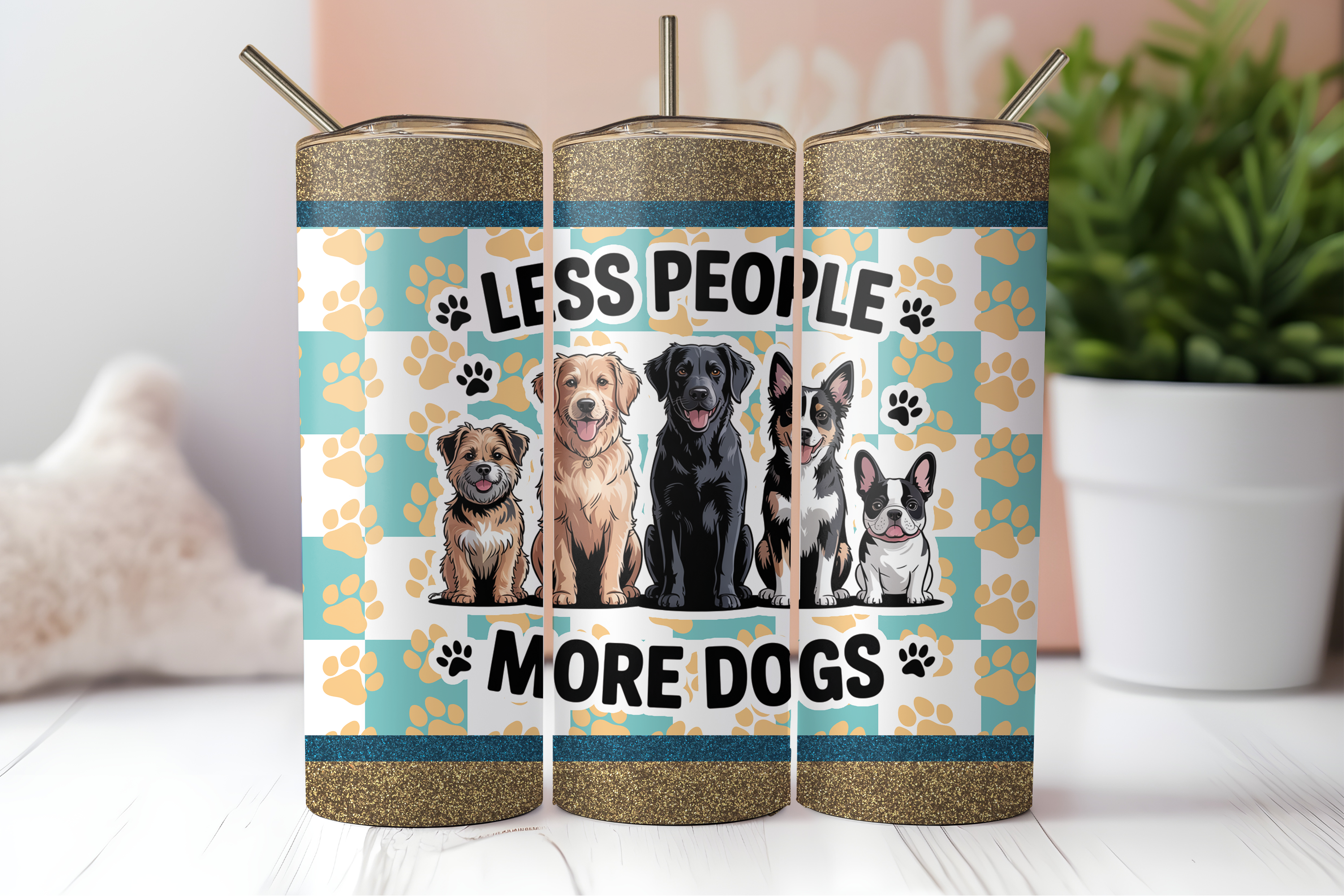 ASSORTED READY TO PRESS SUBLIMATION TUMBLER PRINTS (12 PACK) - PUPPY PALS